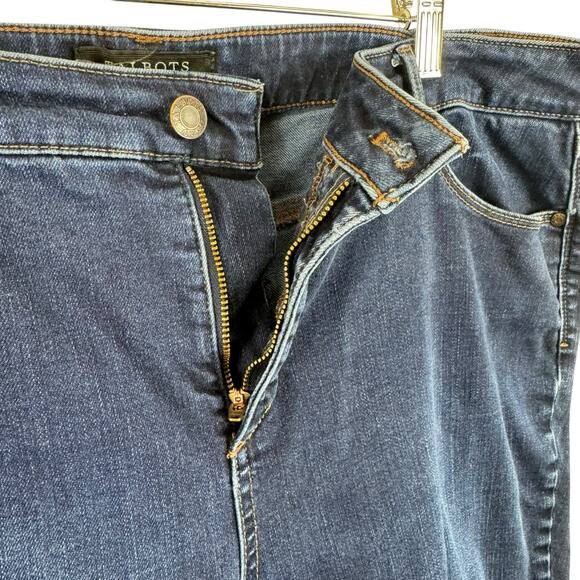 Talbots Flawless Five-Pocket Medium Wash Straight Dark Wash Jeans Size 18WP - Picture 3 of 6